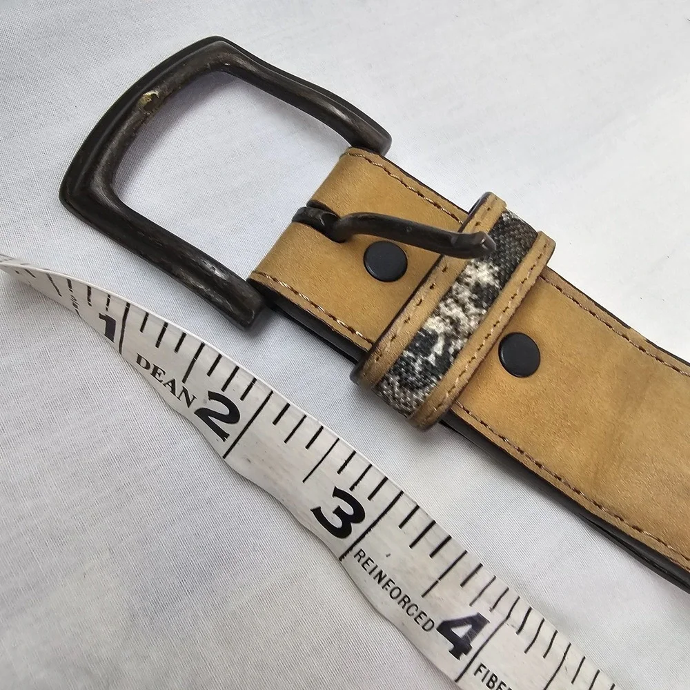 Tan and Camo Mens Leather Belt Size 44 Outdoor Hunting Casual Country